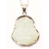 Image 1 : STERLING SILVER JADE BUDDHA  (5.62G) NECKLACE