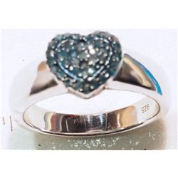 STERLING SILVER DIAMOND  RING (5.8G)