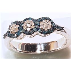 STERLING   SILVER DIAMOND (0.36CT) RING