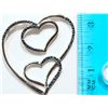 Image 2 : STERLING SILVER  DIAMOND TRIPLE HEART  SHAPED