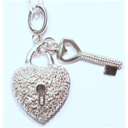 STERLING SILVER DIAMOND PENDANT (6.7G)