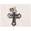 Image 1 : STERLING SILVER  DIAMOND CROSS PENDANT (5.3G)