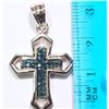 Image 2 : STERLING SILVER  DIAMOND CROSS PENDANT (5.3G)