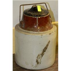 ANTIQUE CROCK WITH LID