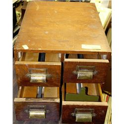 ANTIQUE 4 DRAWER CARD FILING CABINET