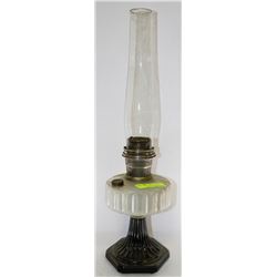 ANTIQUE KEROSENE LAMP WITH SHADE