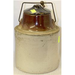 ANTIQUE CROCK WITH LID