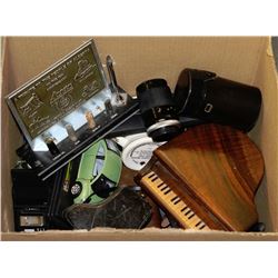 BOX WITH ASSORTED ESTATE MISC INCLUDING VW DIECAST