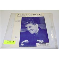 ELVIS A MESS OF BLUES WORDS AND MUSIC SHEETS