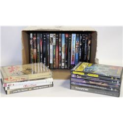 BOX WITH 28 ASSORTED DVD'S