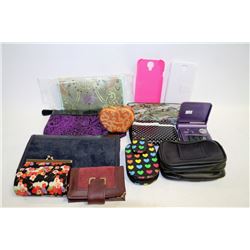BOX OF WALLETS & MISC