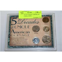 5 DECADES OF UNIQUE AMERICAN COINAGE INCL.1930'S