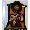 Image 1 : LONG HORN WOODEN SHEEP CLOCK
