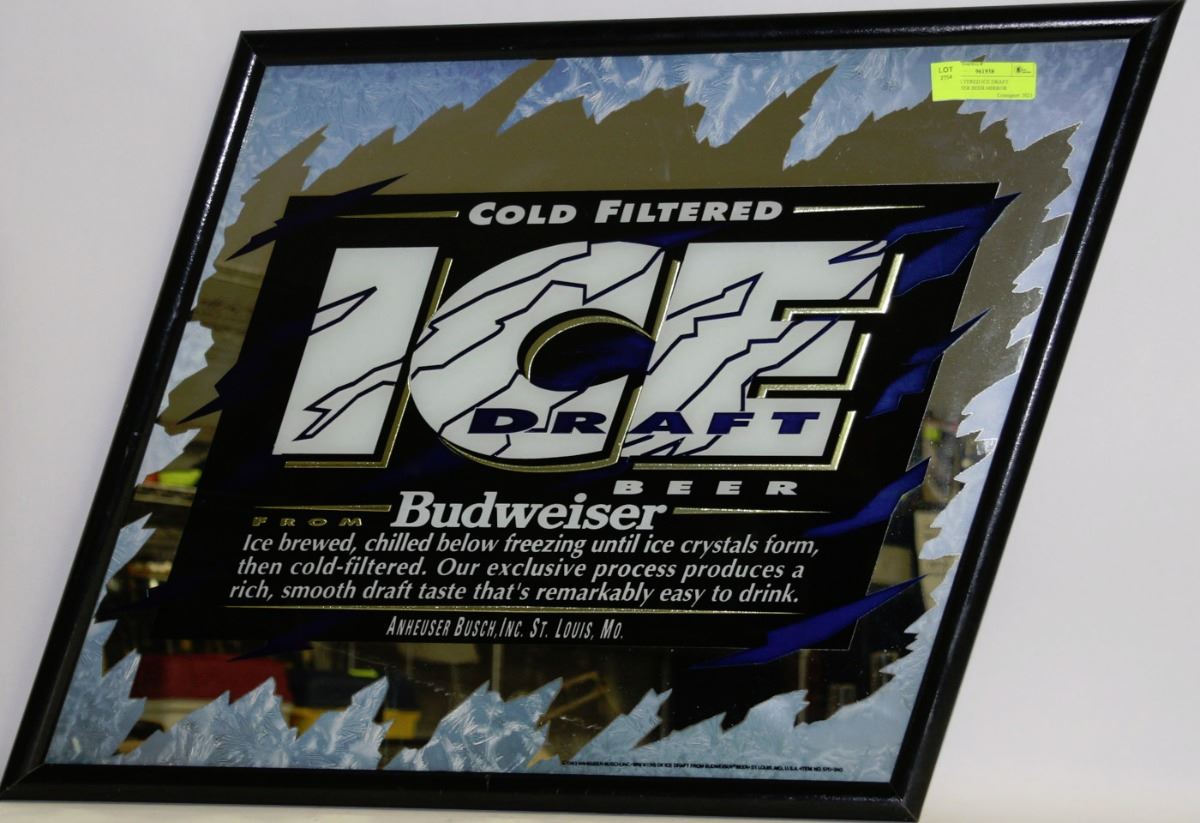 Ice Draft COLD FILTERED ICE DRAFT BUDWEISER BEER MIRROR