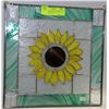 Image 1 : STAINED GLASS SUNFLOWER PANE WITH HOOKS FOR