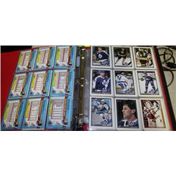 RED BINDER W/OVER 240 COLLECTIBLE HOCKEY
