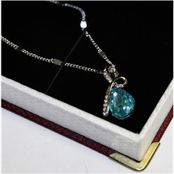 SWAROVSKI CRYSTAL PENDANT NECKLACE (BLUE)