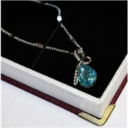 SWAROVSKI CRYSTAL PENDANT NECKLACE (BLUE)