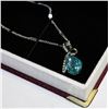 Image 1 : SWAROVSKI CRYSTAL PENDANT NECKLACE (BLUE)
