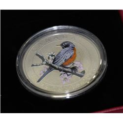 2013-25 CENT COLOURED COIN AMERICAN ROBIN