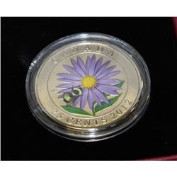 2012-25 CENT COLOURED COIN ASTER AND BUMBLE BEE