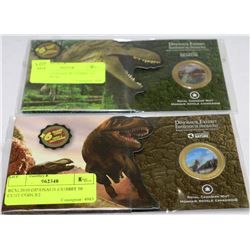 RCM 2010 DINOSAUR EXHIBIT 50 CENT COIN X2