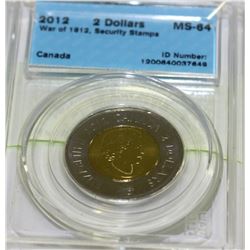 2012- 2 DOLLARS WAR OF 1812 SECURITY STAMPS