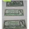 Image 1 : LOT OF 3 CANADIAN $1 DOLLAR BANK NOTES DATED 1937-1