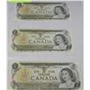 Image 1 : LOT OF 3-1973-$1 DOLLAR BANK NOTES W/ CONSECUTIVE