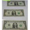 Image 1 : LOT WITH 3 US 1969 $1 BANK NOTES SERIES B,C,D