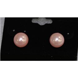 SEA SHELL PEARL EARRING PINK&925 SILVER GOLD PLATE