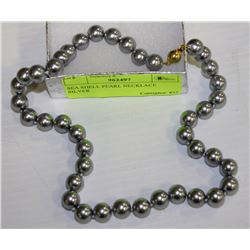 SEA SHELL PEARL NECKLACE SILVER