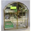 Image 1 : BRASS &GLASS DISPLAY WITH BUTTERYFLIES &THIMBLES
