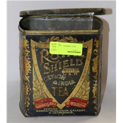 ANTIQUE ROYAL SHIELD TEA TIN