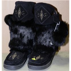 PAIR OF "DETAILS" BLACK MOCCASIN BOOTS