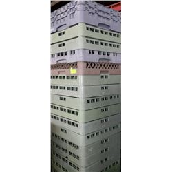 SET OF STACKING DISHWASHER TRAYS ON WHEELS