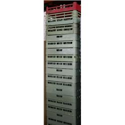 SET OF STACKING DISHWASHER TRAYS ON WHEELS