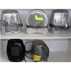 LOT OF 5 ELECTRIC HEATERS