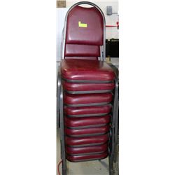 LOT OF 9 STACKING CHAIRS