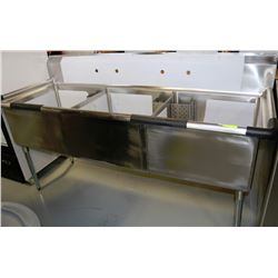 ME-11 STAINLESS STEEL 3 COMPARTMENT SINK