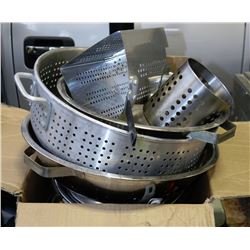 BOX WITH STAINLESS STEEL COLLANDERS,BOWLS & MORE