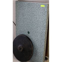 LOT OF 2 WERZALIT TABLE TOPS WITH IRON BASES