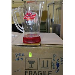 CASE OF 6 BUDWIESER FLASHING PITCHERS