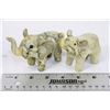 Image 1 : TRAY WITH 2-VINTAGE FAUX BONE RESIN ELEPHANTS