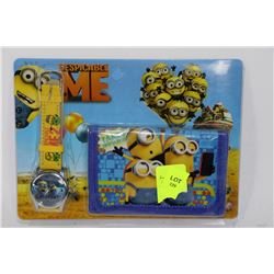 NEW DESPICABLE ME WATCH AND WALLET SET