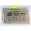 Image 1 : 1910 GERMAN RED SEAL 1,000 MARK NOTES X2