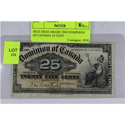 NICE HIGH GRADE 1900 DOMINION OF CANADA 25 CENT