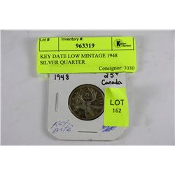KEY DATE LOW MINTAGE 1948 SILVER QUARTER
