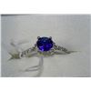 Image 1 : NATURAL SAPPHIRE &CZ .925 SILVER SIZE 7