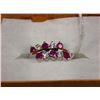 Image 1 : NATURAL RUBY & CZ RING .925 SILVER SIZE 6.5